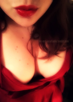 mr-mrs-insatiable:  mr-mrs-insatiable:  Later tonight I’ll sit on his lap and tell him everything I wish for… *wink*  Going to our annual Christmas party tonight, should I wear this red number?? :D 