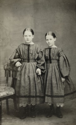 History-Of-Fashion:  1850-1870 Portrait Of Two Girls (Photo By Per Hanselli) (Nordiska