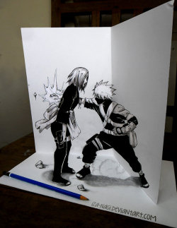 naruto-gaara:  ladydemon389:  missjester61:  Sacrifice - 3D ILLUSION SKETCH by *Iza-nagi  WHY WOULD YOU EVEN DO THAT?!  Perfect 