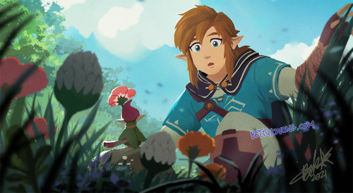 bettykwong:Botw Link discovers a Minish! Inspired by Ghibli’s Secret World of Arrietty.