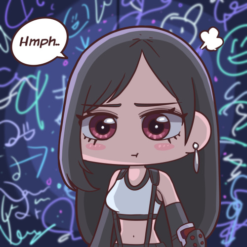 Just want to draw Tifa cute jealous face.Story from Video game FFVII remake, drawn with our style.