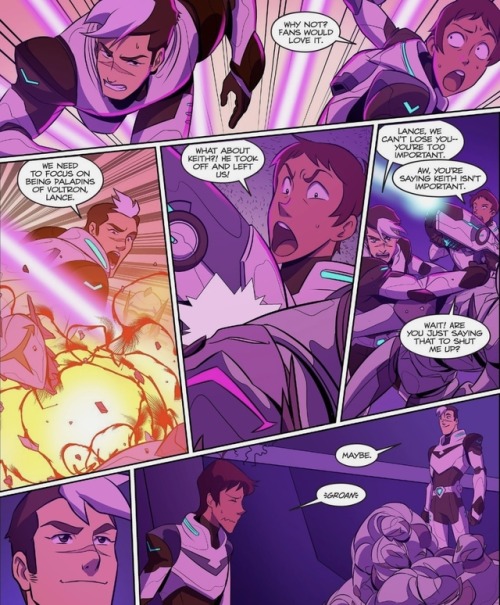daxterdd:Lance misses Keith, and also the Voltron Show, in the new comic issue