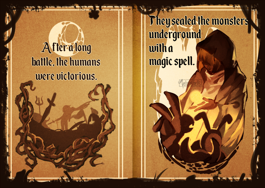 velocesmells:  Once upon a time… I tried redrawing the opening sequence of Undertale