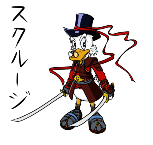 What, you don’t remember the story where Scrooge was a samurai in ancient Japan? Old doodle, relevan