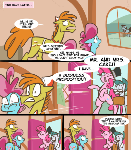 sliceofponylife:  …and so concludes the thrilling tale of How Pinkie Became a Small-Business Investor! Good thing she was there to help fix the inconsistent and Escheresque interior of Sugarcube Corner, it really needed it. Also special thanks to my