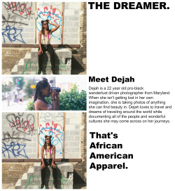 greeneuphorias:  That’s African American Apparel with Dejah  (I finally made myself an ad) Made by greeneuphorias Do Not Remove Credit  