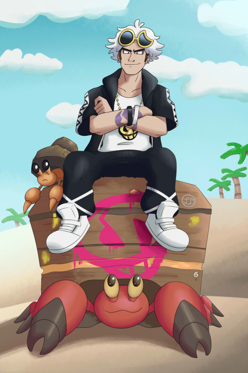 I couldn’t find any images of Guzma with my favorite bug pokemon so I had to correct that.