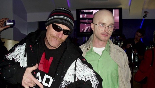 breaking-bad-caps:   Bryan Cranston and Aaron Paul dress as each other’s character