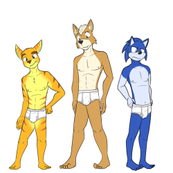 Have some video game furries in undies.