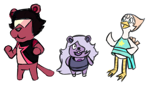 grevlingitaket:  i love when ppl draw characters in animal crossing style, so i did some for steven universe~