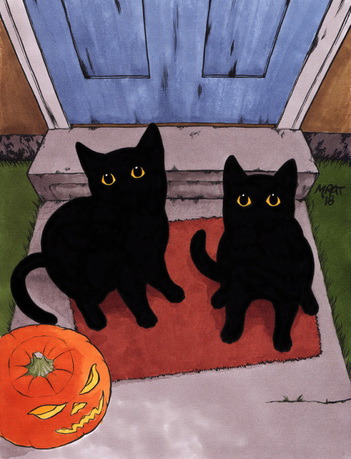 littlechemistry:Trick or Treat, ink and digitalBIG FAVE