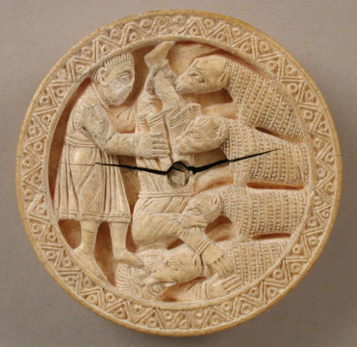 Game Piece with Hercules Throwing Diomedes to His Man-Eating Horses, Metropolitan Museum of Art: Med
