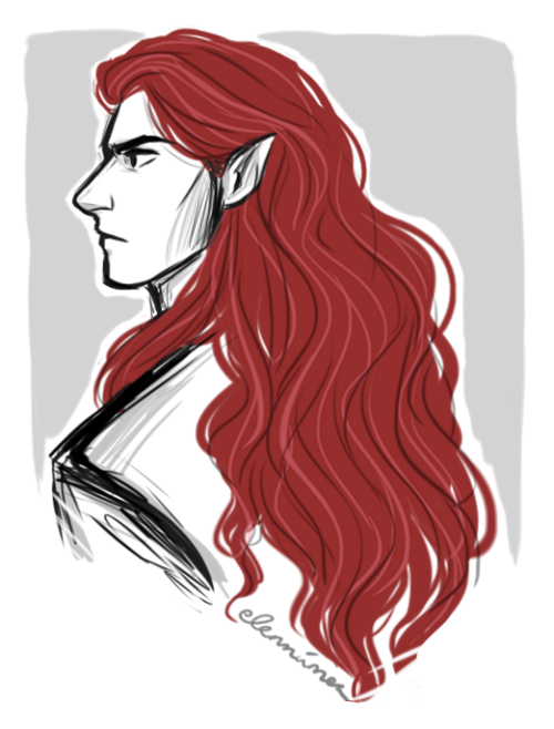 elennumen:quick maedhros sketches (+ mae with a ponytail because why not)