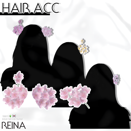 REINA_TS4_CHERRY BLOSSOMS HAIR ACC V1~V3 ✔ TERMS OF USE !* New mesh / All LOD* No Re-colors without 