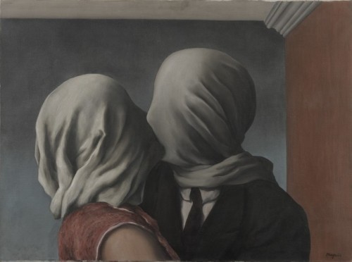 artist-rene-magritte: The Lovers, René Magritte, Paris 1928, MoMA: Painting and SculptureGift of Ric