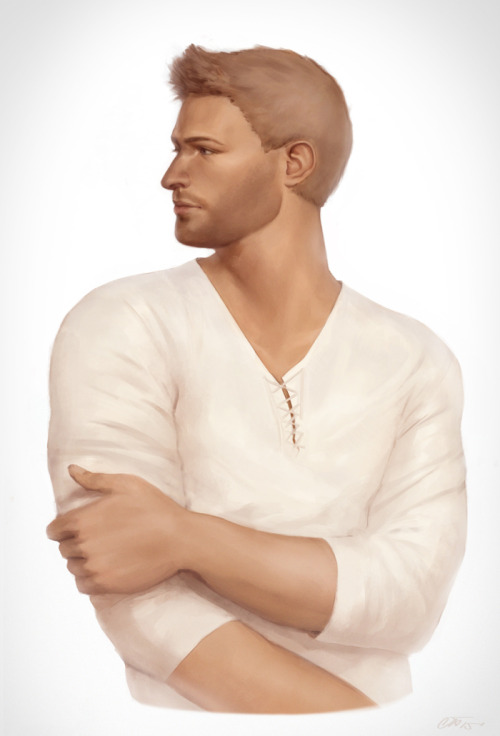 donc-desole:  hi-res x x Alistair in cream shirt (◡‿◡✿)