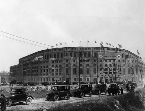 Yankee Stadium on opening day, April 18, 1923. Opening game was against the Boston Red Sox. 
