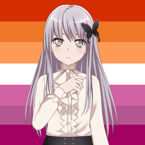 Lisa Imai from BanG Dream! is a lesbian and loves her gf Yukina Minato who is also a lesbian! (reque