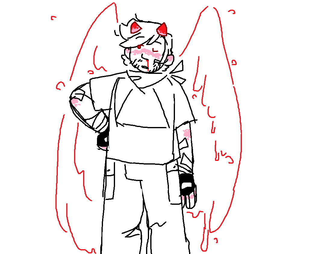 3/24/2023 parvis...he dosent have anime blush he just has far too much blood