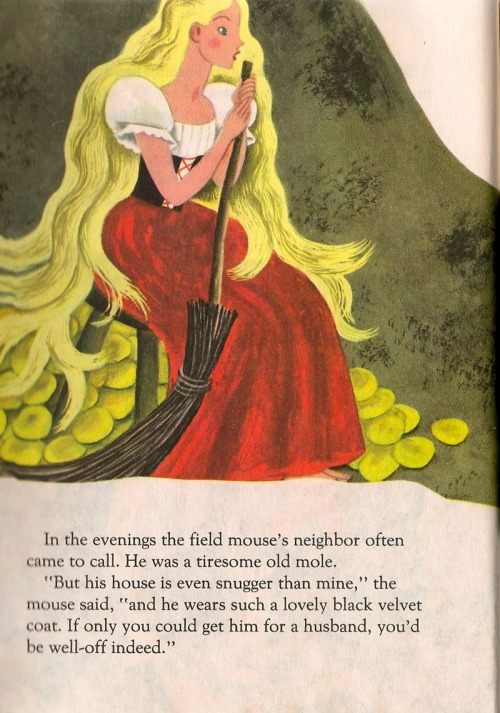 fairytalemood:Thumbelina illustrated by Gustaf Tenggren (1953)