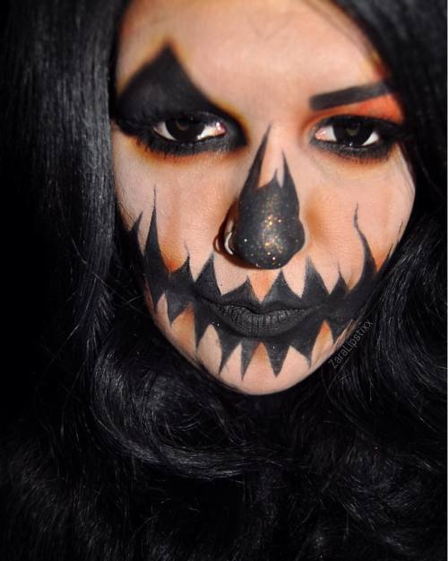 I showed @thekatvond this Glamkin (Glam Pumpkin…get it? ) makeup I’d done when I met he