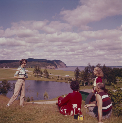 yesterdaysprint:Taking a photo, New Brunswick, August 1956