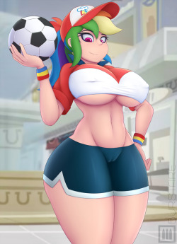 burst-fire:  I had so many ball related titles for this picture…  I’ve been meaning to draw her mall job outfit for a while because it’s great. I think she’s grown a bit since she first got it, but she doesn’t want a new one so this’ll have
