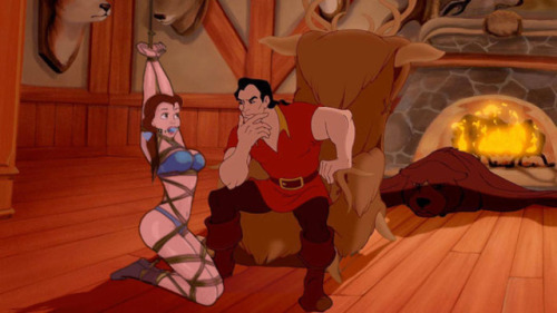 disneybondage: After Belle’s repeated refusals of Gaston’s marriage proposals, he decide