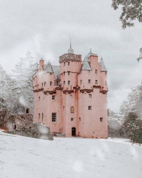 Craigievar Castle is a pinkish harled castle 6 miles south of Alford, Aberdeenshire, Scotland
