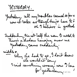 Sex  Lennon/McCartney + handwriting  pictures