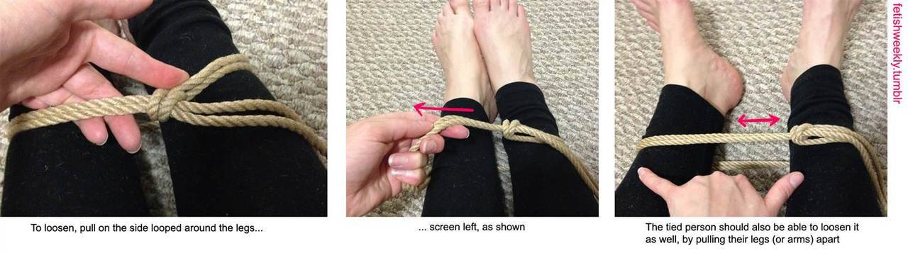 fetishweekly:  Shibari Tutorial: Ankle or Wrist Slip Knot Restraint♥ Always practice