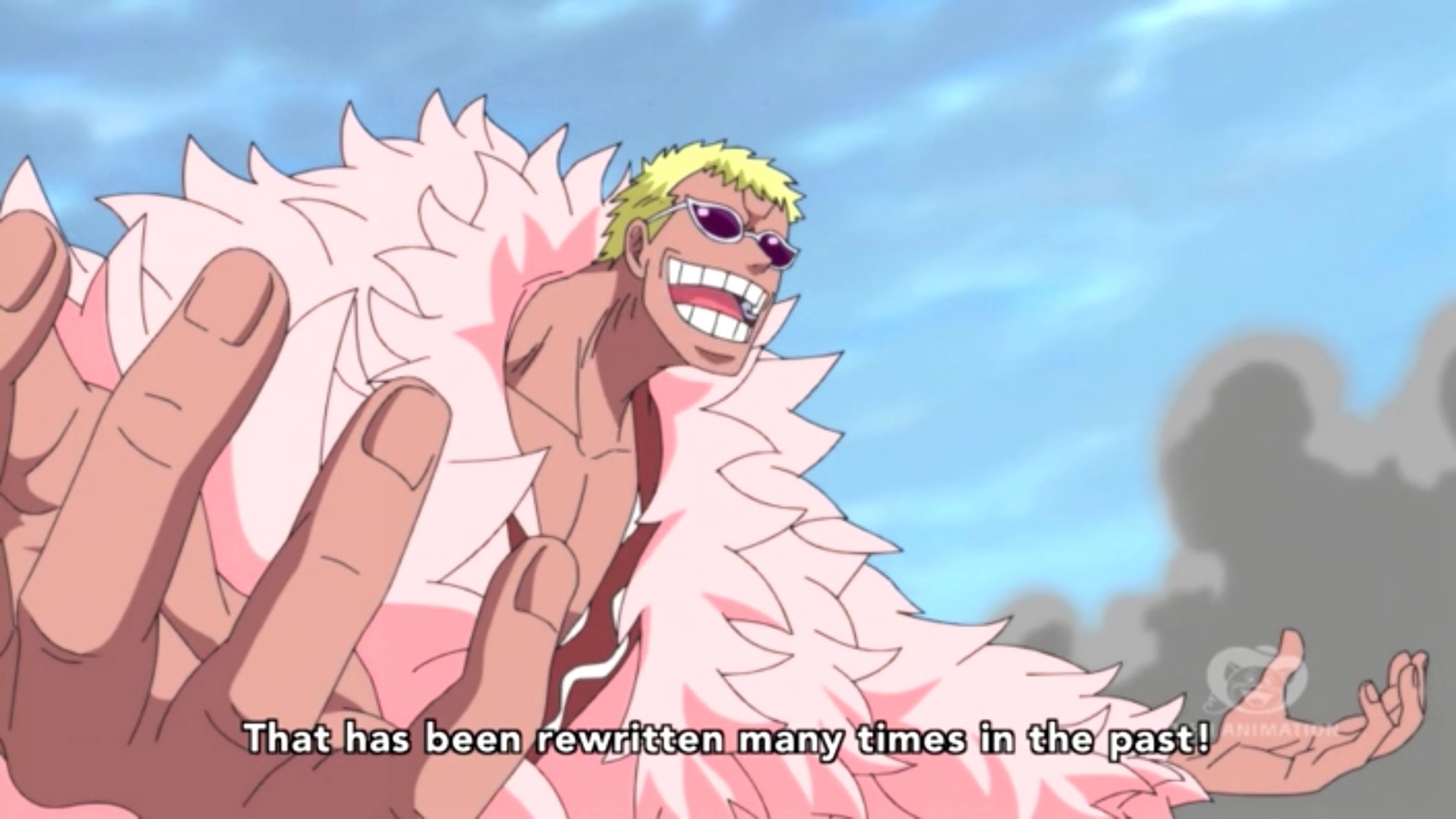 usopps-froggy-hat:doflamingo waltzed into marineford, dropped this metal af quote,