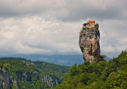 awkwardsituationist:  maxime the stylite monk has lived in a monastery atop georgia’s 131 foot katskhi pillar for twenty years. maxime, who at 59 needs twenty minutes to make the climb down (third photo), said, “since i was a child i dreamed of settling