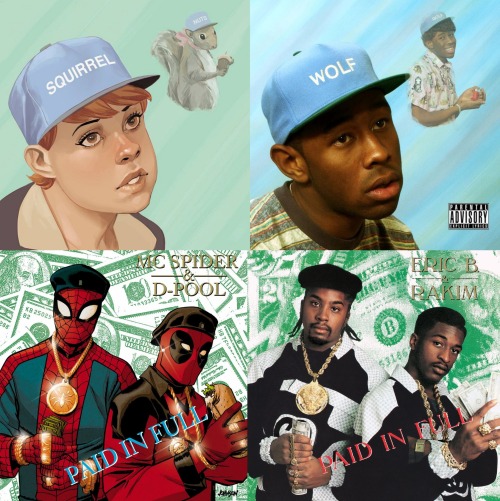alternicobase:  Brilliant Hip Hop variant covers of Marvel Comics. 