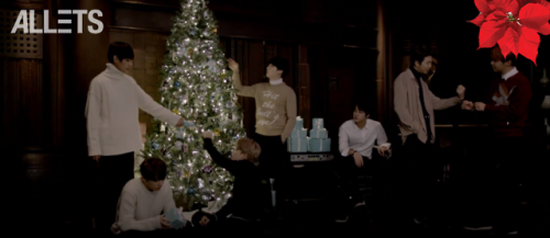 I made some christmas BTS wallpapers from this video ^^ The christmas flower is there to cover up th