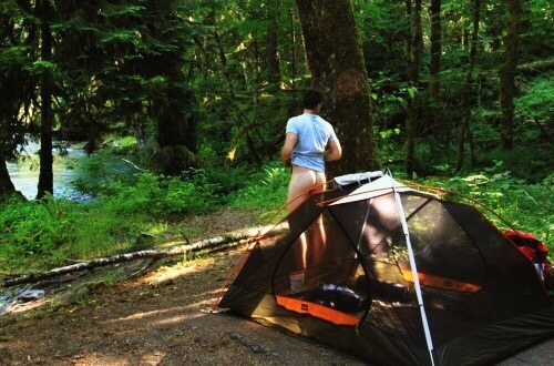 nude boy camping