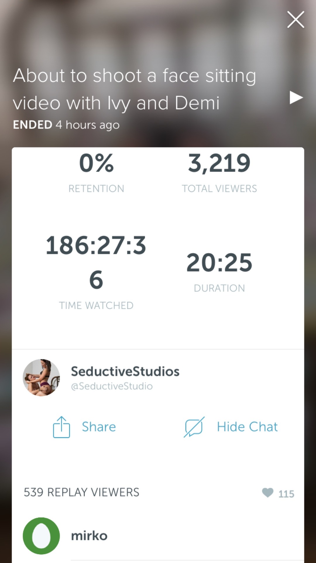 What an awesome periscope session
