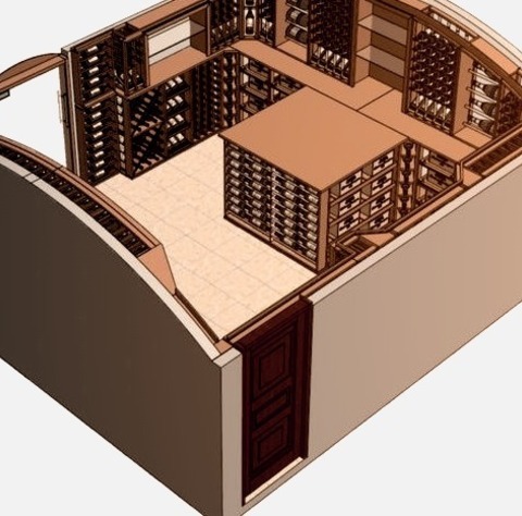 Traditional Wine Cellar - Large An Illustration Of A Sizable, Traditional Wine Cellar With Racks For