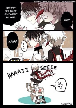 starfirexuchiha:  Kaneki sthap bothering him XD  Art made by: Kuru-San