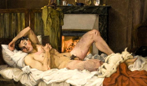 splendidgeryon:Reclining Male Nude - Konstantin Andreevich Somov (or Somow) (November 30, 1869 - May