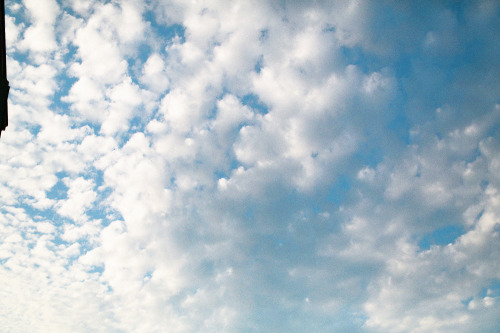 Blue cloudy sky. 