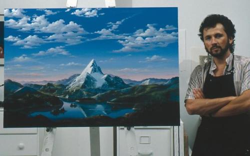 The Paramount Pictures logo on the day it was originally painted, 1985.