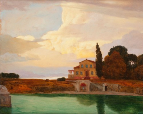 Eduard Kasparides - The Villa of the Cardinal. Oil on panel.