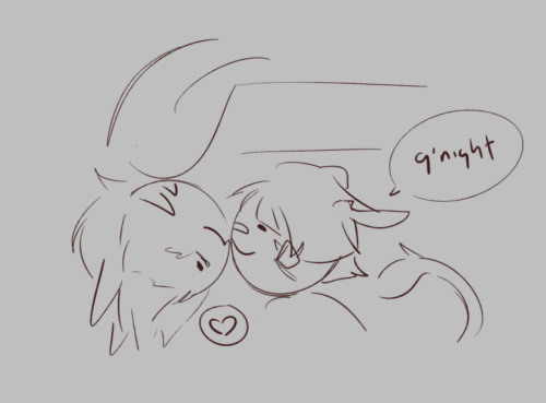 oc doodle from twitter… shrim and chic’tan sleep in a bunk bed and kiss each other good night