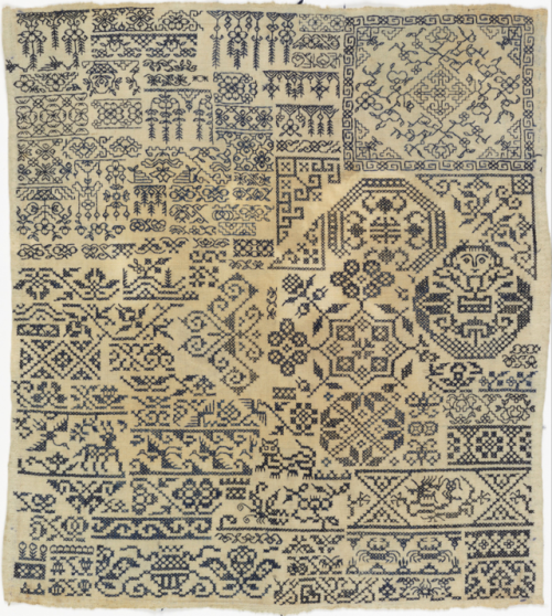robert-hadley:  Sampler ( China ), ca.1930 silk embroidery on cotton foundation. Source: cooperhewit