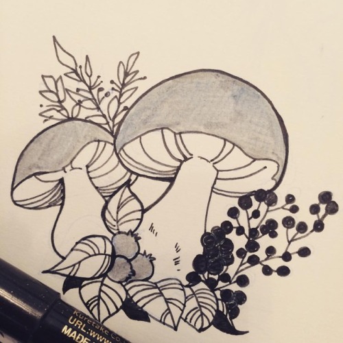 #4 #inktober #inktober2018 #inktoberday4 #autumn #fall #mushrooms #plants #artistoninstagram #instaa