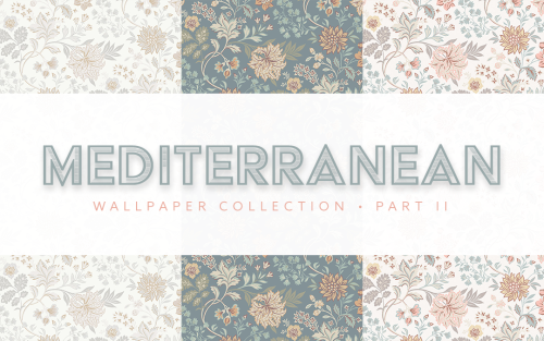 Mediterranean Walls • Part II Lovely, floral 3-tile (perfectly seamless) walls with a mediterranean 