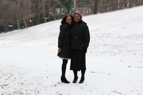 humansofnewyork:“Mom is visiting from Barbados. This is her first time seeing snow.”