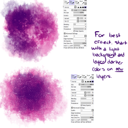 ask-penumbra-vulpes:  SO I’ve been meaning to post these for a while, but these are two brushes I’ve made! Nebula and Small Stars. Feel free to use to your heart’s content! Just please don’t go spreading these around like you made them ;u; 