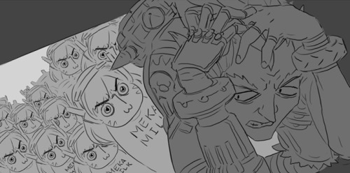 blackbookalpha:  Cleaning out my Gremlin D.Va comics folder and found this unfinished mess!Tracer babysits D.Va while the moms are out, ends the world in the process while trying to find a McDonald’s.PANEL 01: D.Va ate all the Doritos. Dorito dust all